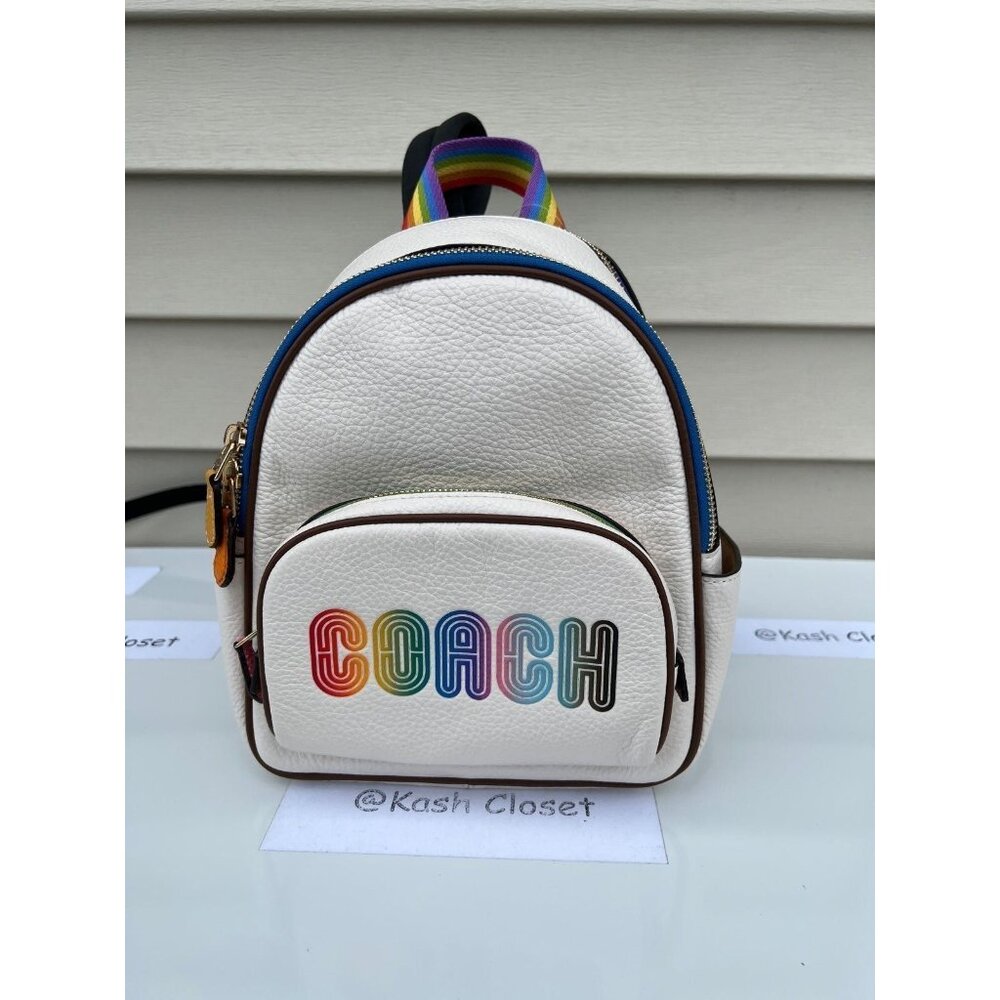 Coach Backpack Mini Court With Rainbow Coach
